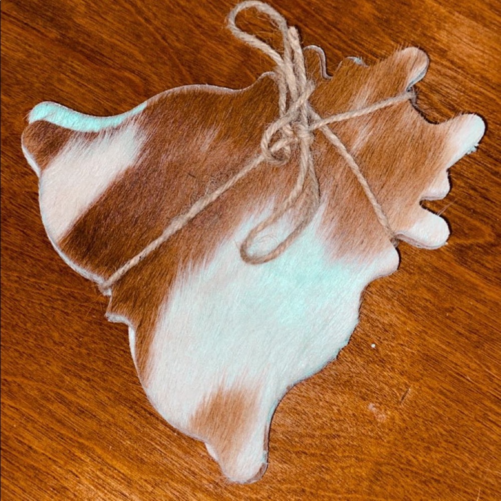 4 beautiful cowhide coasters